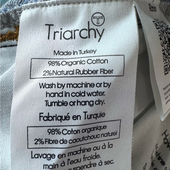 Triarchy High Rise Straight Leg Cotton Jeans Size 29 - Picture 12 of 13